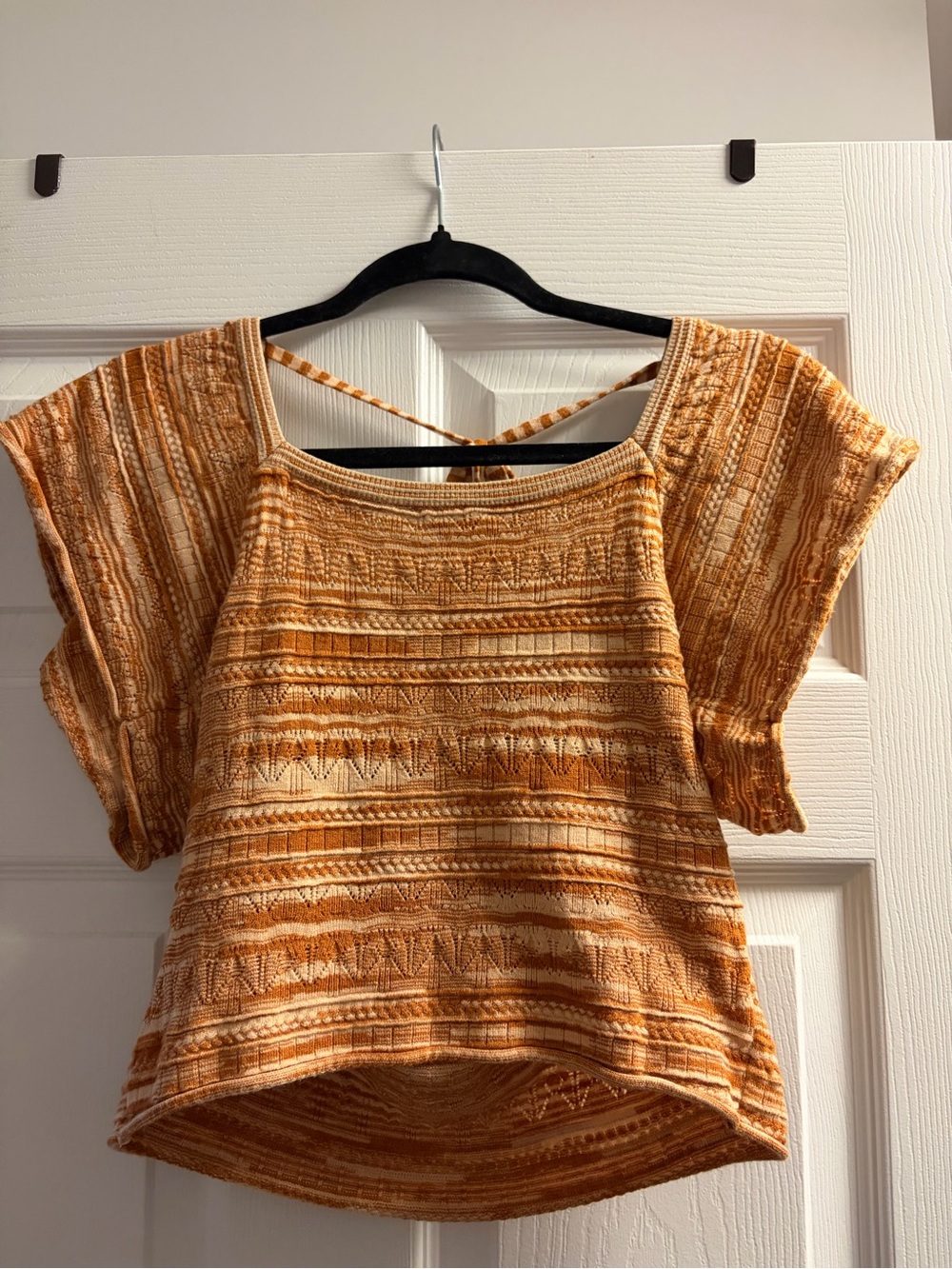 Striped Orange Cropped Women's Top & Pants